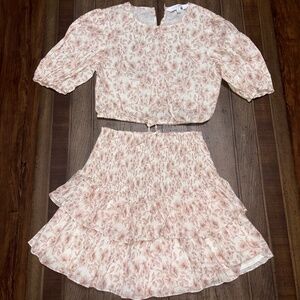 Intermix floral smocked skirt and top set